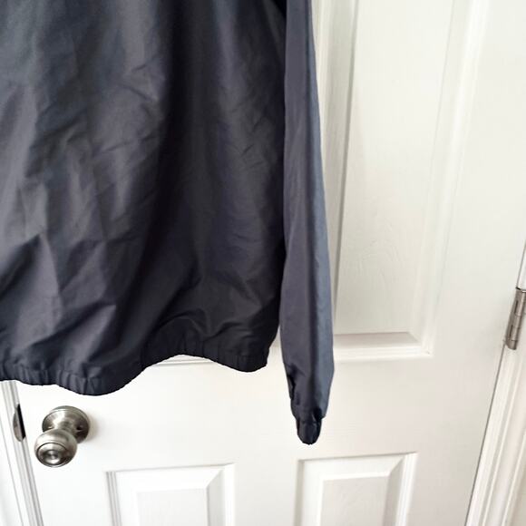 Members Only Sport Blue Nylon Pullover Hooded Quarter Zip Windbreaker Medium Men - Picture 3 of 13